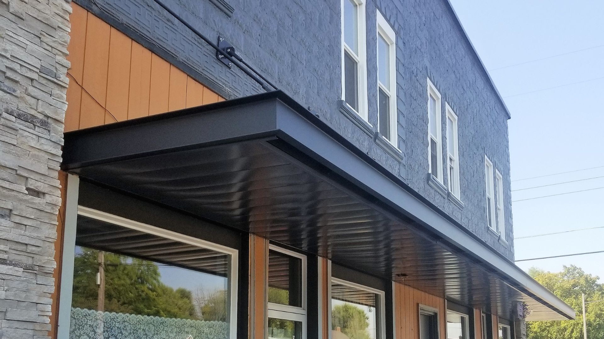 aluminum canopy on building